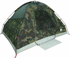 Tenda familiar cúpula para 6 pessoas impermeável camuflagem