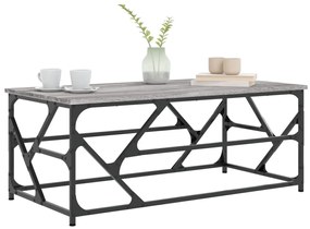 Mesa de centro 100x50x40cm derivados de madeira cinzento sonoma