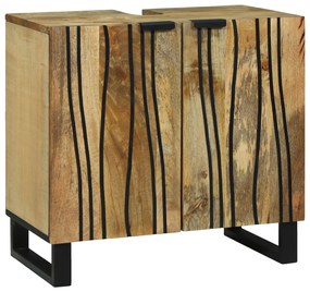 vidaXL Armário de Pia 62x33x58 cm Madeira Maciça de Mangueira e Madeira de Engenharia