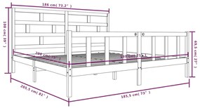 Estrutura de cama super king 180x200 cm pinho maciço branco