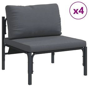 Conjunto de Sofá de Jardim 13 pcs Cinzento-escuro Aço