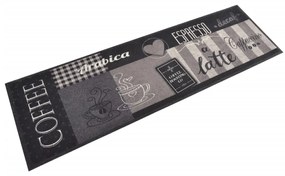 Tapete de cozinha lavável 45x150 cm veludo padrão café preto