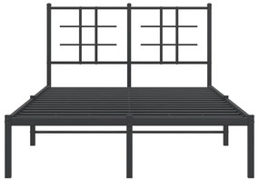 Estrutura de cama com cabeceira 120x190 cm metal preto
