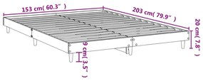 Estrutura de cama s/ colchão derivados madeira carvalho fumado