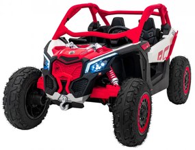 Carro elétrico para Crianças 2 Lugares 24V CAM-AM Buggy Maverick Turbo RR STRONG Motor 320 W, Rodas AR bombeado, assento couro ecológico Vermelho