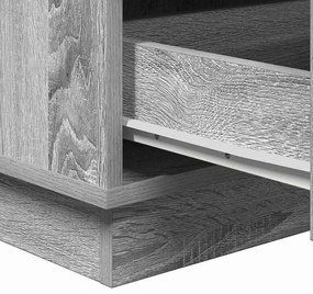 Armário de cabeceira com LED Cinza Sonoma 39x34.5x65 cm Madeira engenh