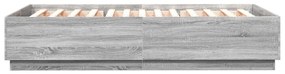 Estrutura de cama 150x200 cm derivados de madeira cinza sonoma