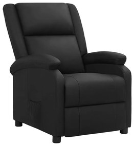 337047 vidaXL Poltrona reclinável couro genuíno preto