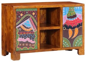 vidaXL Aparador multicor 90x35x60 cm madeira de acácia maciça