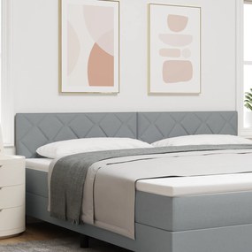 Cama Cabeceira Design Blocos de Diamante Cinza Claro 200 cm Tecido
