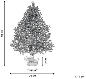 Árvore de Natal com efeito de neve 90 cm RINGROSE Beliani