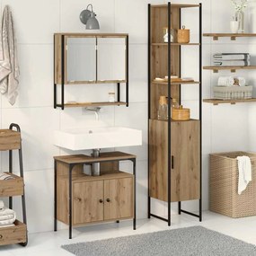 vidaXL Conjunto de Móveis para Banheiro 3 pcs carvalho artisiano