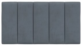 Almofadão de cabeceira 80 cm veludo cinzento-escuro