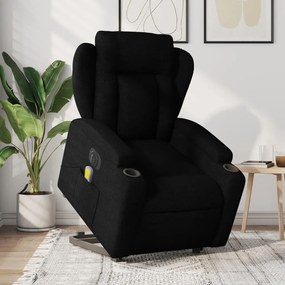 vidaXL Poltrona elétrica elevatória massagens tecido preto