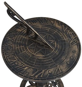 Relógio de sol 35,5x82 cm plástico bronze