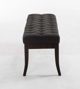 Banco Ramses em tecido com estrutura em antigo escuro 46 x 120 x 38 cm Cinzento escuro