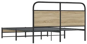 Estrutura de cama s/ colchão derivados madeira carvalho fumado