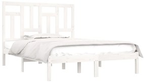 Estrutura cama pequena casal 120x190 cm pinho maciço branco