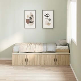 vidaXL Estrutura de Cama com Armazenamento Carvalho Sonoma 100x200 cm