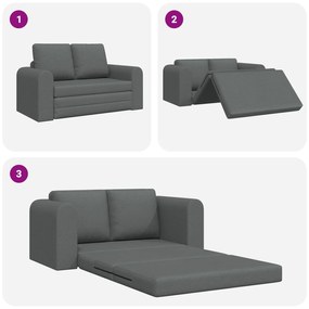 Sofá-camas 2 em 1 Cinza Escuro 148x71x83 cm Tecido