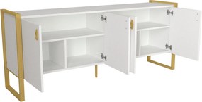 Aparador Lost – Branco e Dourado (180 x 77,6 x 44,5 cm) | Elegância e