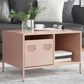 Mesa de centro 68,5x50x43,5 cm aço laminado a frio rosa