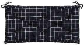Almofadão p/ banco jardim 100x50x7cm tecido oxford xadrez preto