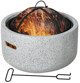 Brasero Exterior Redondo Brasero para Jardim com Atizador Protetor de
