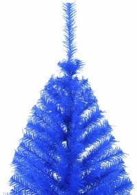 Meia árvore de Natal artificial com suporte 240 cm PVC azul