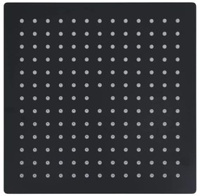 Cabeça de chuveiro quadrada 30x30 cm aço inoxidável preto