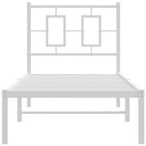 Estrutura de cama com cabeceira 75x190 cm metal branco