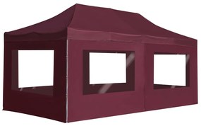 vidaXL Tenda dobrável prof. c/ paredes alumínio 6x3m vermelho tinto
