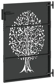 Portão de Jardim Preto 100 x 150 cm Aço com Revestimento em Pó