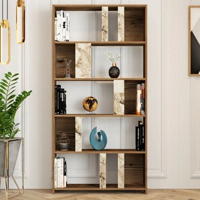 Estante Lima – Nogueira e Branco – 90 cm x 180 cm x 20 cm