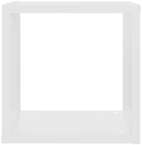 Prateleiras de parede em forma de cubo 4 pcs 26x15x26 cm branco