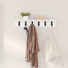 vidaXL Cabideiro de Parede com prateleira Branco 60 x 10.5 x 10.5 cm