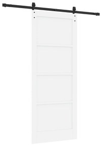 Porta Deslizante vidaXL com Conjunto de Ferragens Branca 86x211 cm Mad
