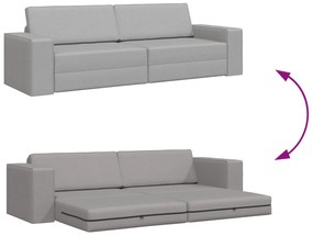 Sofá Cama 2-em-1 Cinza Nuvem 245x150x60.5 cm Tecido