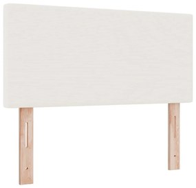 Cama Box com Colchão &amp; LED Crema 100x200 cm em Tecido de Veludo