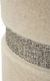 PUFE COM ARMAZENAMENTO 2 PEÇAS SAINT-MORITZ Ø 40X47-32X38 CM CREME
