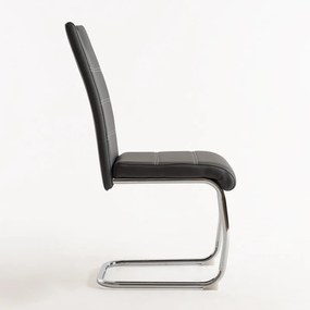 Conjunto de 2 Cadeiras Halley Cantilever em Couro Artificial Cinzento