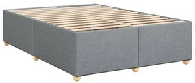 Estrutura de cama sem colchão 140x200 cm tecido cinzento-claro