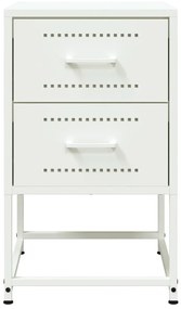 Mesas de cabeceira 2 pcs 36x39x60,5 cm aço branco