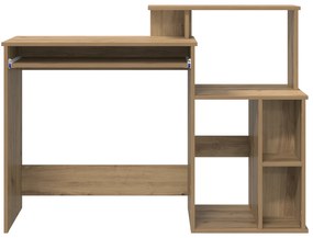 mesa com Armazenamento Carvalho Artesanal 120.5x44x88.5 cm Madeira Der