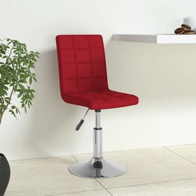 vidaXL Cadeiras de jantar giratórias 4 pcs tecido vermelho tinto