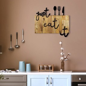 Acessório Decorativo de Parede Just Eat It – Nogueira/Preto – 58 x 3 x