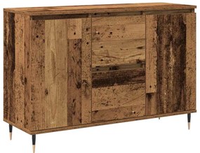Buffet vidaXL com portas e gavetas Madeira antiga 101,5x35x70 cm