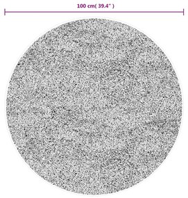 Tapete shaggy de pelo alto PAMPLONA Ø 100 cm bege