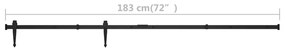 Mini kit para armário deslizante aço carbono 183 cm