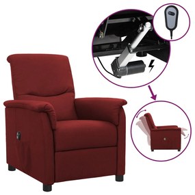vidaXL Poltrona elétrica reclinável tecido vermelho tinto